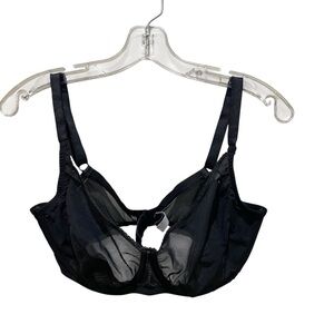 La Perla Underwire Mesh Bra Black Womens Size 36DD Sheer Supportive